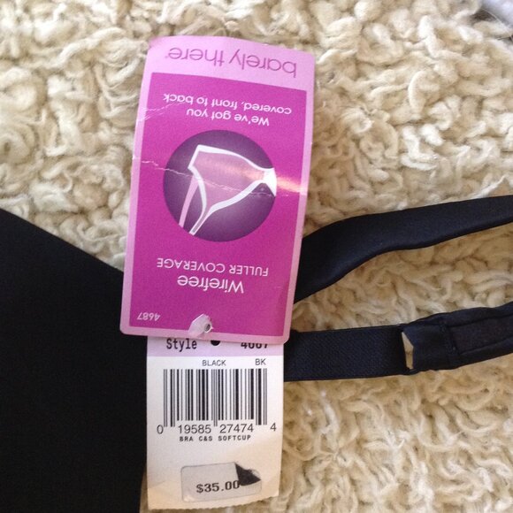 NWT Barely There 34D Bra Black, Wireless Full Coverage, Sexy Smooth Silhouette - Picture 3 of 4